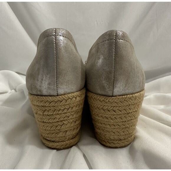 Jack Rogers Women’s Palmer Silver Espadrilles Wedge Heels Sandals Size 9M - Picture 5 of 7